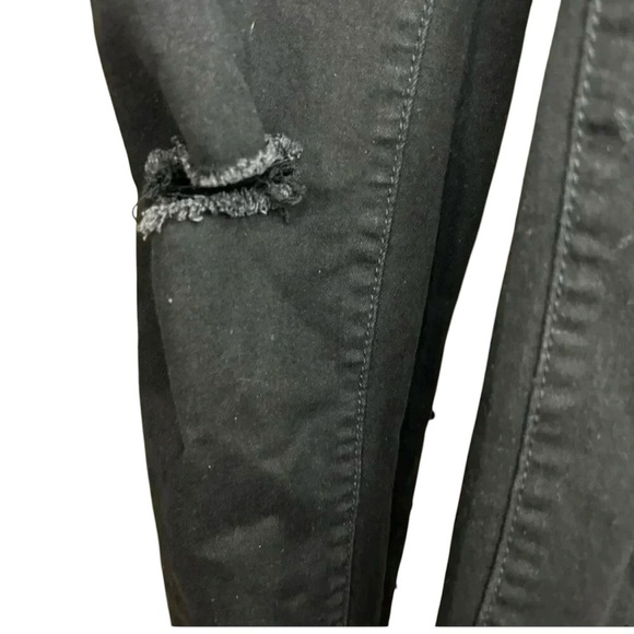 2/$30 American Bazi Size Small Bib Overalls Women Black Distressed Denim Jean - Picture 7 of 10